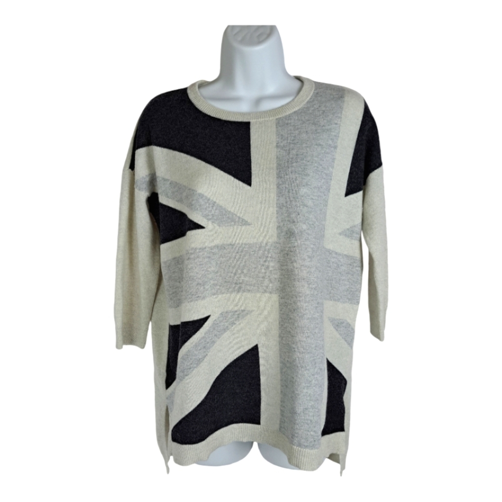 Autumn Cashmere Black and Cream Sweater